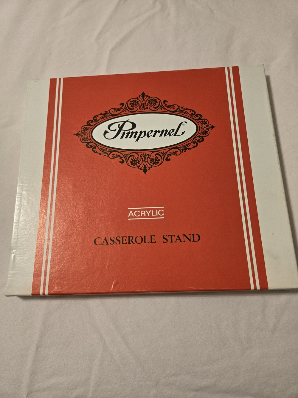 New Pimpernel Acrylic Casserole Stand Pineapple Print 8 5/8 X 7 5/8